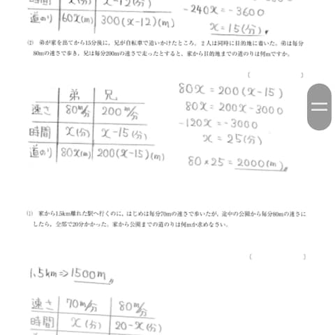 Word数学プリント解説 手書き