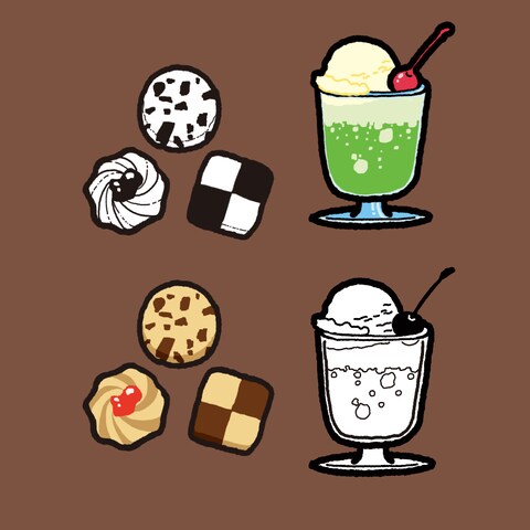 クリームソーダ＆クッキー３種
