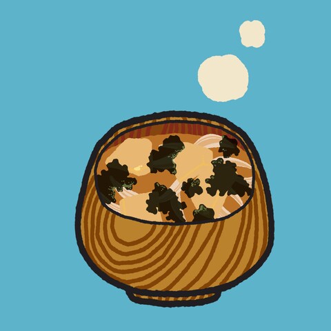 じゃがいもと玉ねぎと幅のりの味噌汁