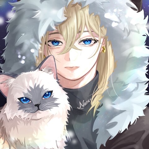 バストアップイラスト+動物