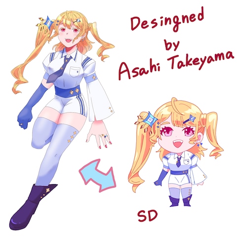 オリジナルキャラクターの立ち絵とSD絵