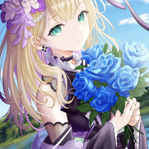 胡桃のあ-青い薔薇を持つ少女-