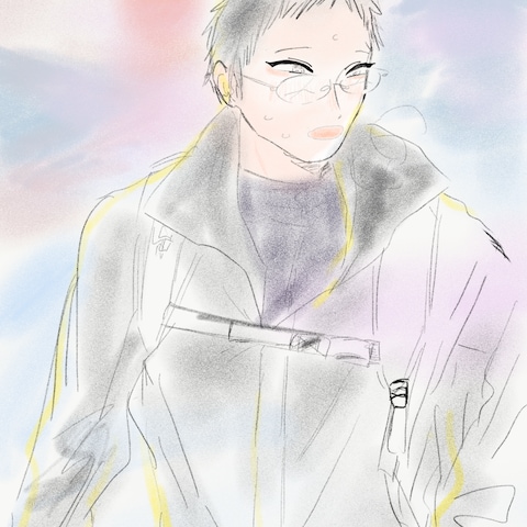 登山中男性