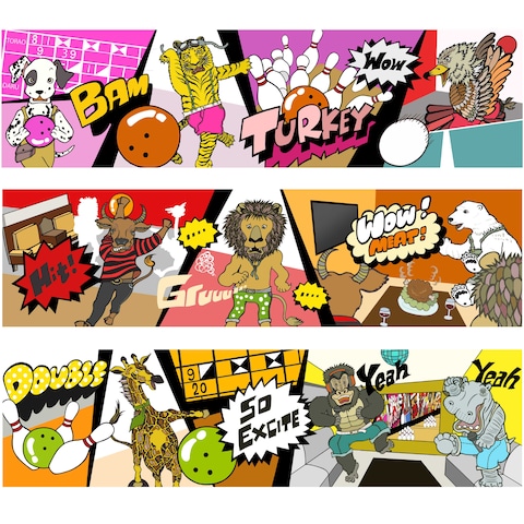 アミューズメント施設の巨大イラスト