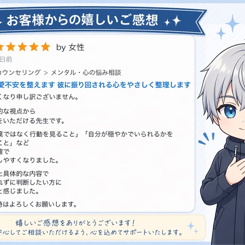お客様からのご感想です。
