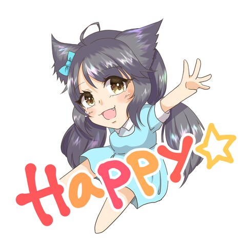 Twitch用ステッカー「Happy☆」