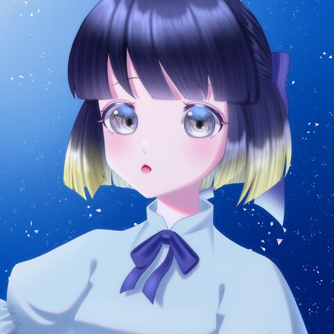 少女と星空の一枚絵