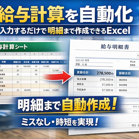 給与計算を自動化！入力するだけで明細まで作成できるExcel