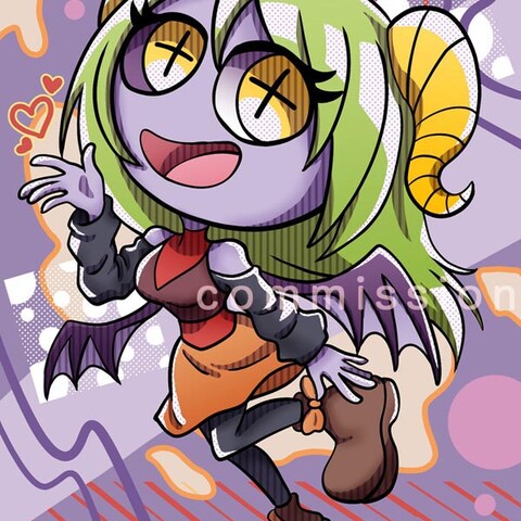 ご依頼で描いた線画を自分で塗ってみた