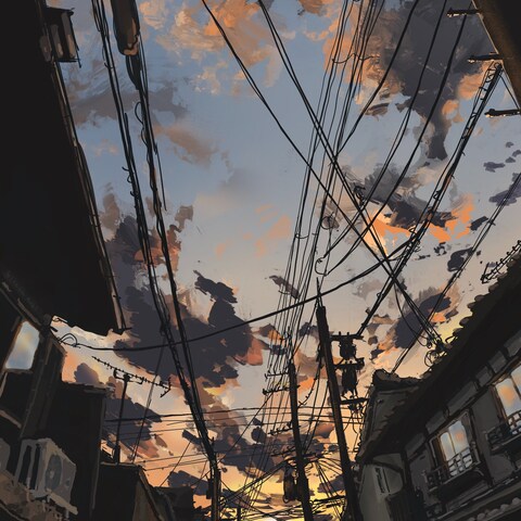 雨上がりの夕暮れ