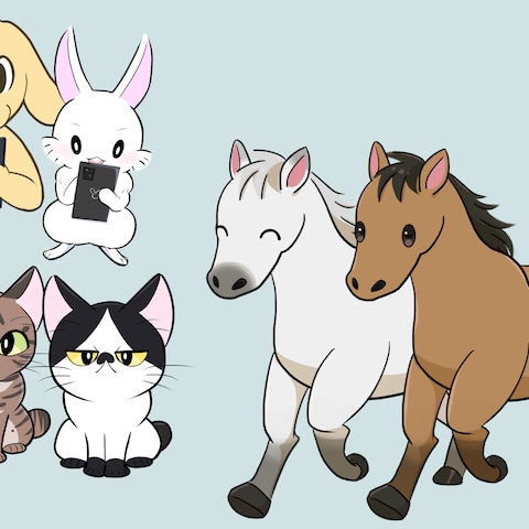 フリー素材サイト投稿、販売作品【動物イラスト】