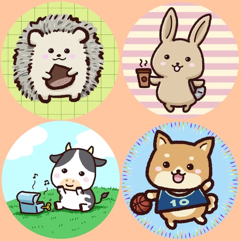 SNS、ブログのための動物のオリジナルキャラクター制作