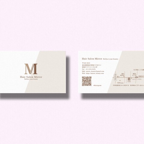 Hair Salon Mirror ショップカードデザイン