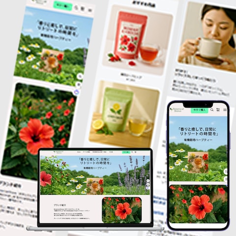 【ECサイト】有機栽培ハーブティーの販売サイト