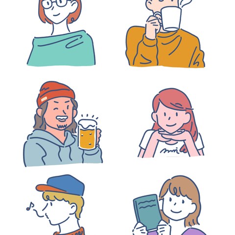 ゆるシンプルな似顔絵イラスト