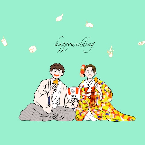 ウェディング写真からイラストを製作