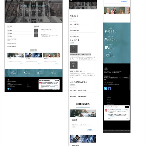 WordPressでデモ大学サイトの作成をしました。