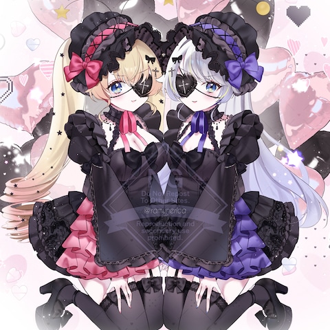 双子Vtuber衣装デザイン一枚絵