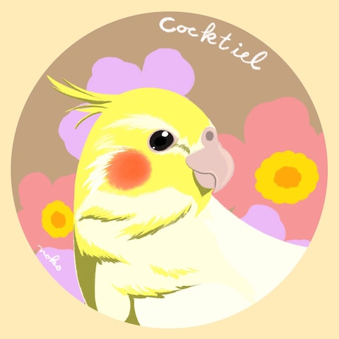 アイコン風イラスト オカメインコ