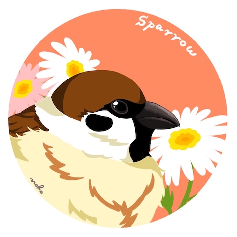 アイコン風イラスト スズメ