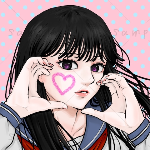 ハートポーズのJK！SNSアイコン