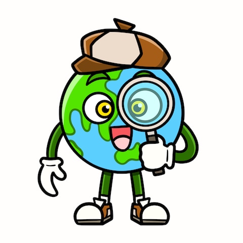 地球儀モチーフキャラクター
