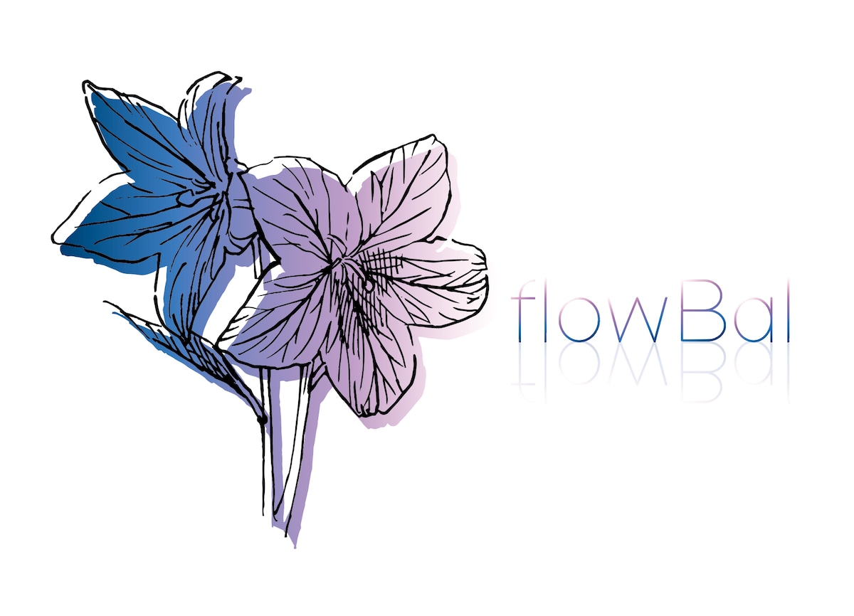桔梗の花のロゴデザイン