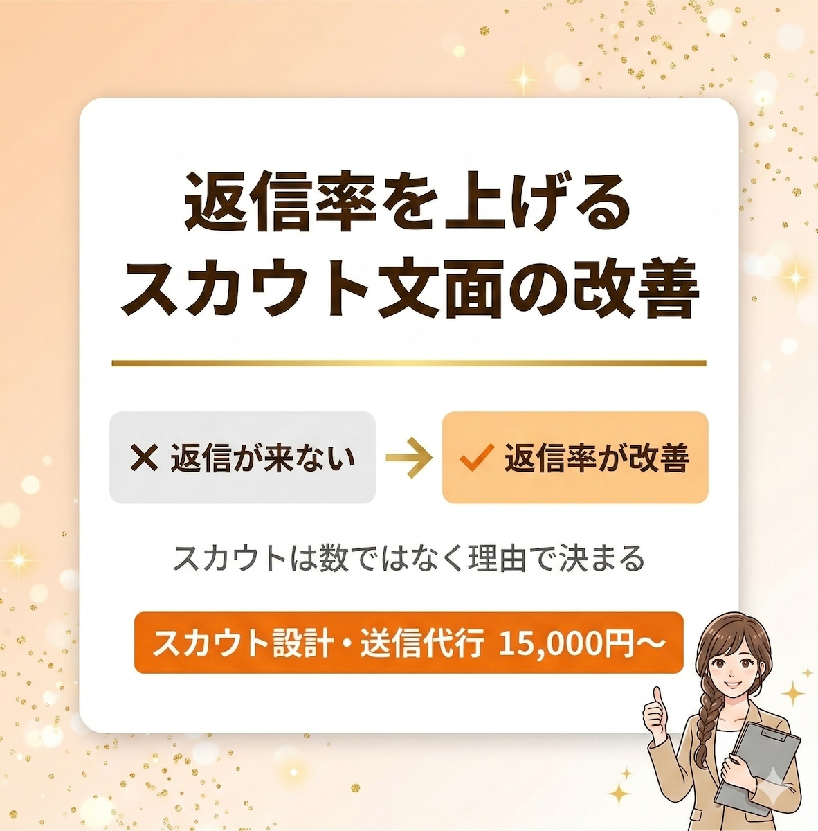 返信率を上げるスカウト文面の改善