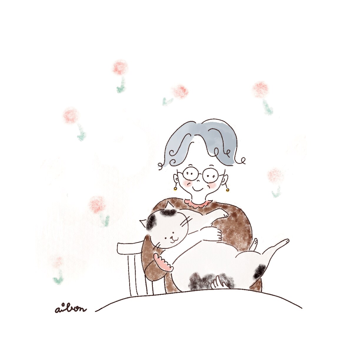 おばあちゃんとねこ
