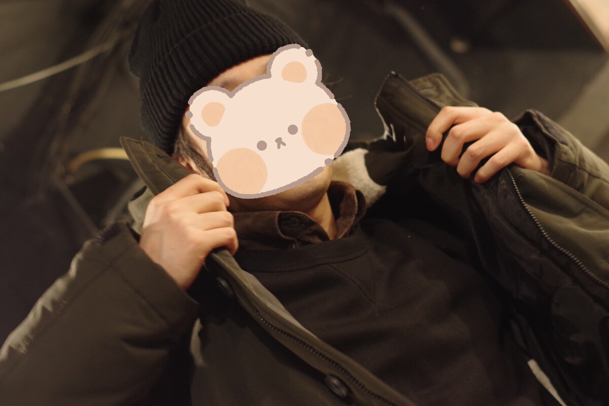 アウターをはおる