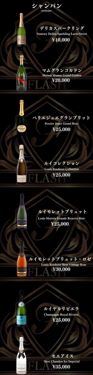 BARのメニュー表作成。単価20万のシャンパンの販促サポート