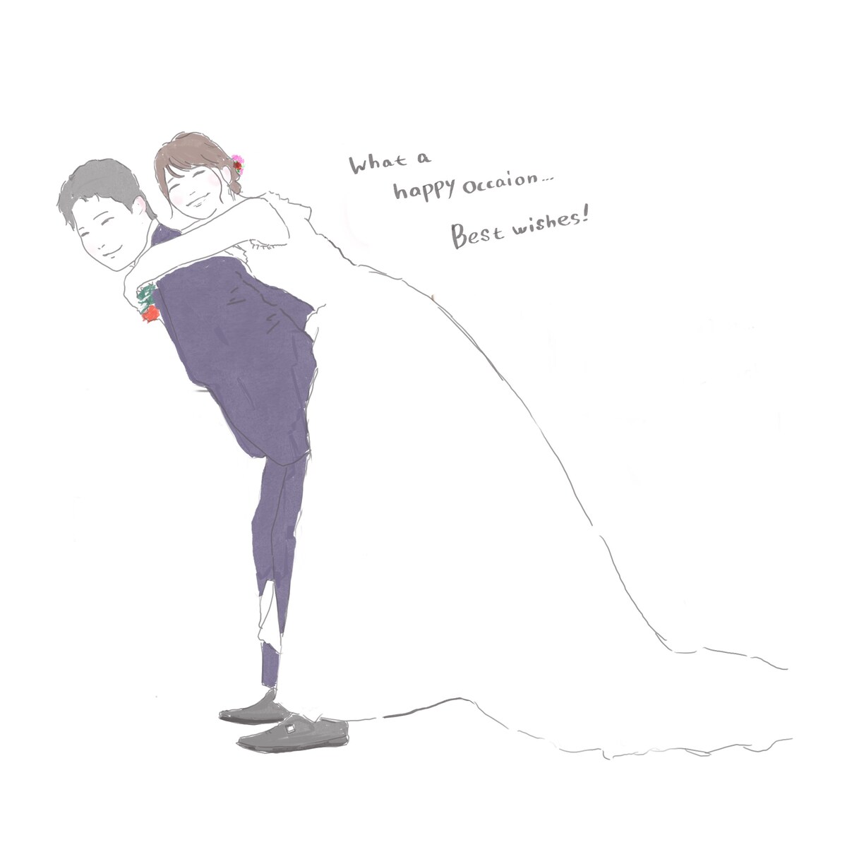 結婚式用線画イラスト