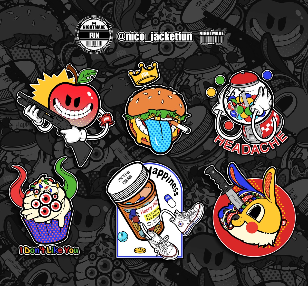 作品「オリジナルステッカー用デザイン」