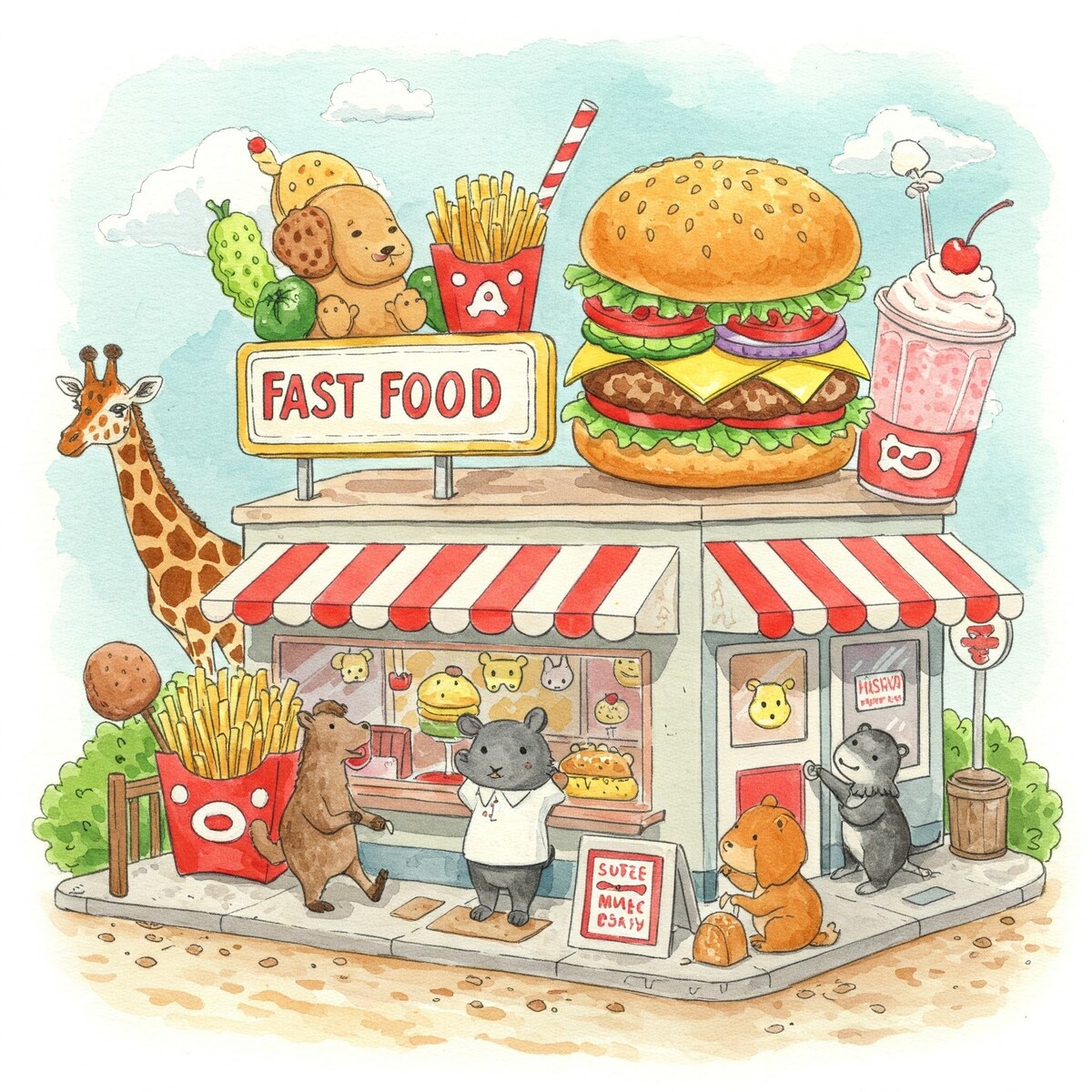 どうぶつさん、いらっしゃい！わいわいファストフード