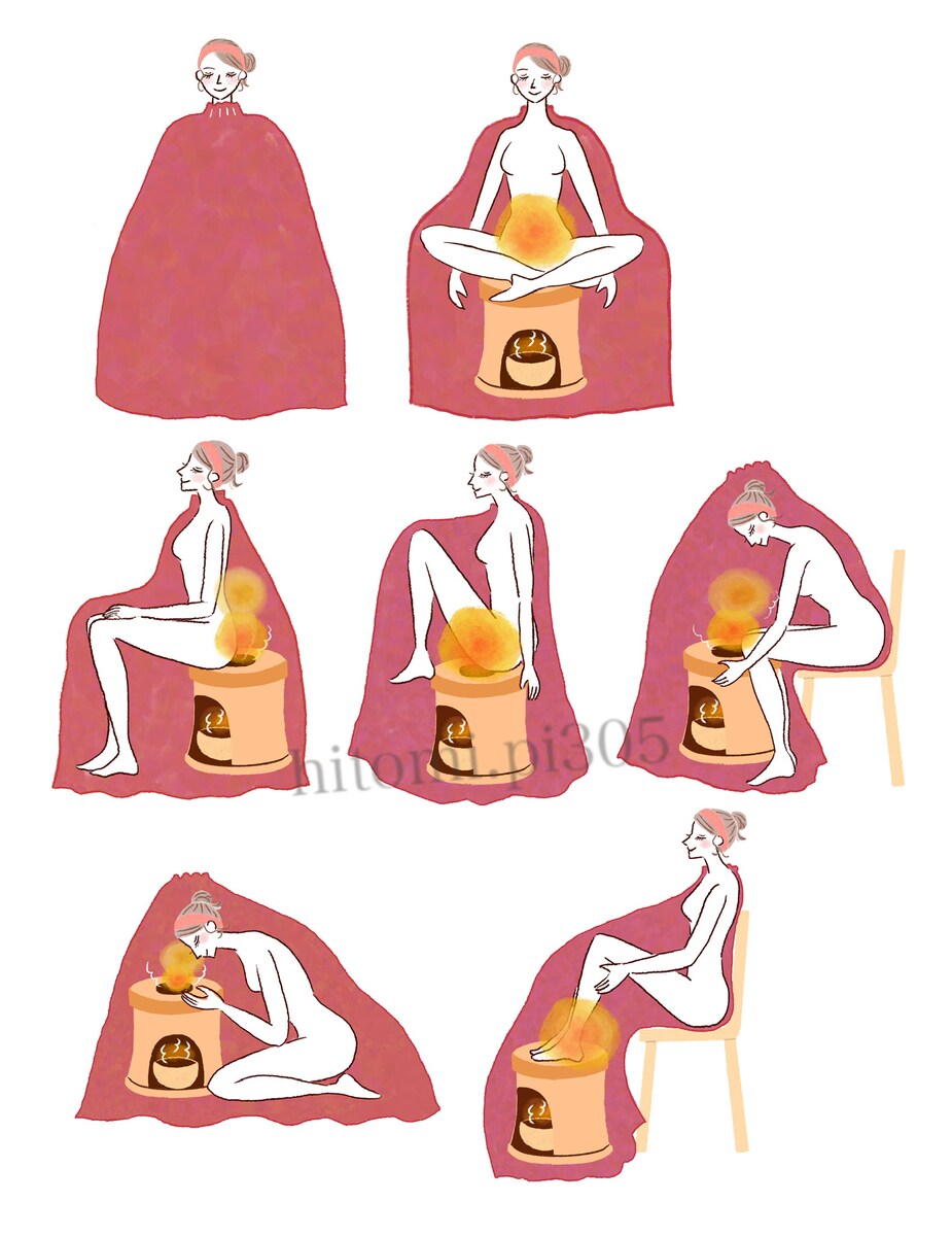 個人事業主様よもぎ蒸しイラスト