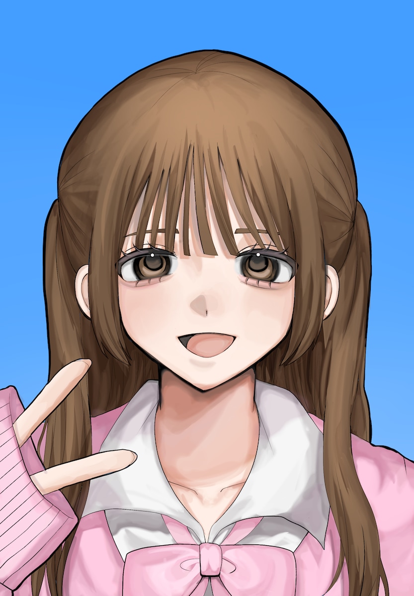 女の子の証明写真のイラストのご依頼