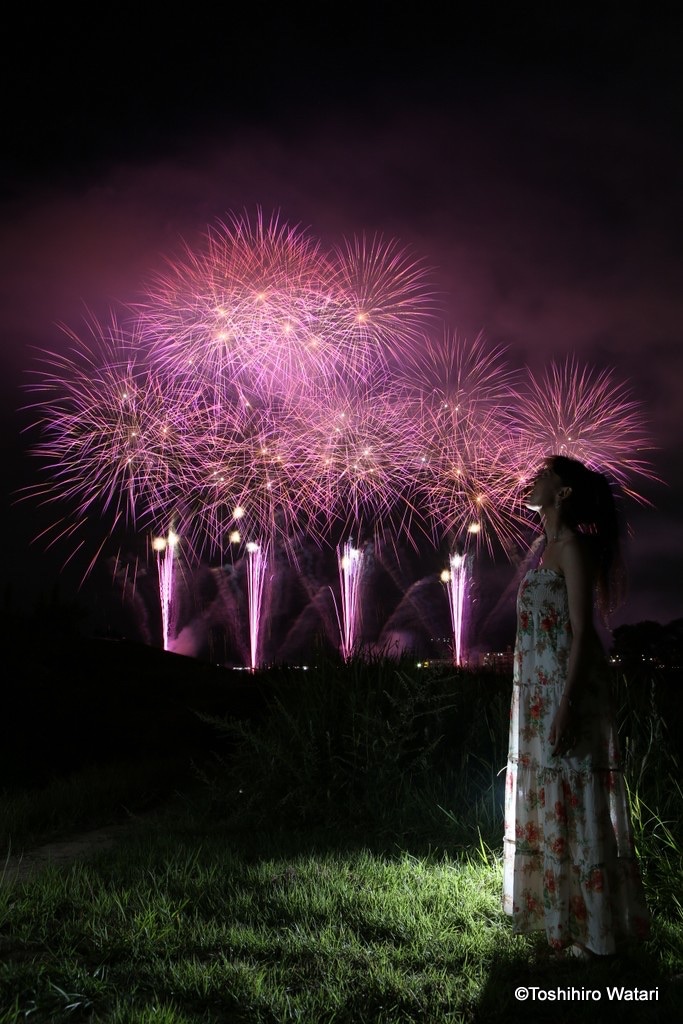 花火大会のモデル撮影