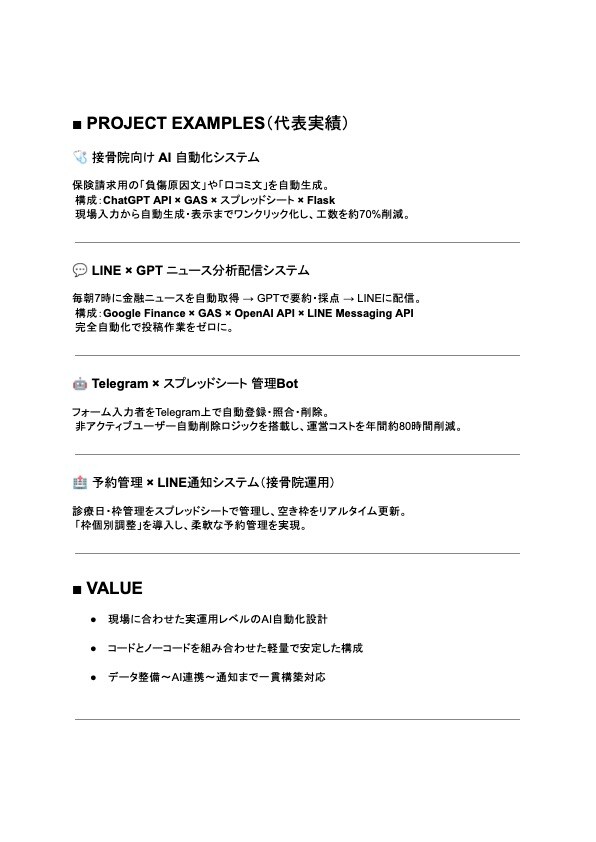 AI業務自動化エンジニアポートフォリオ