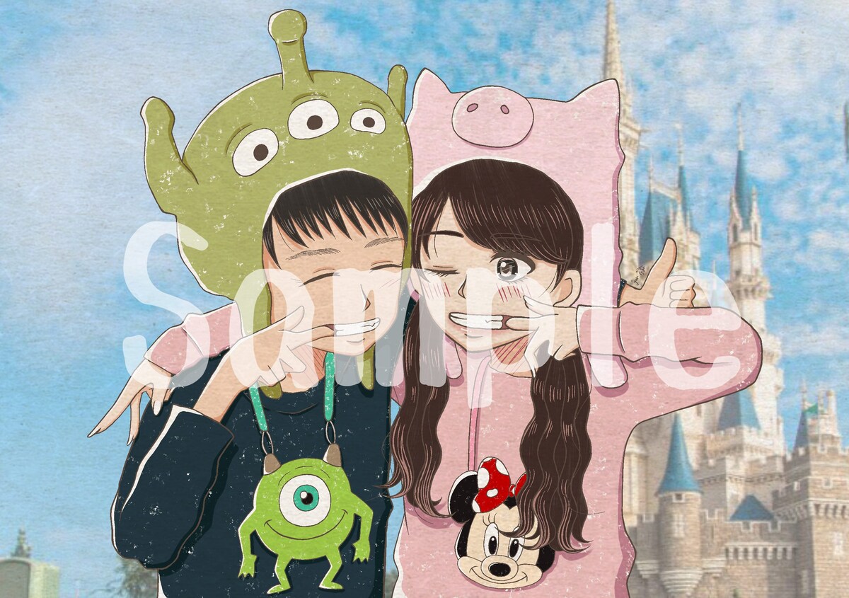 1年記念のカップルイラスト