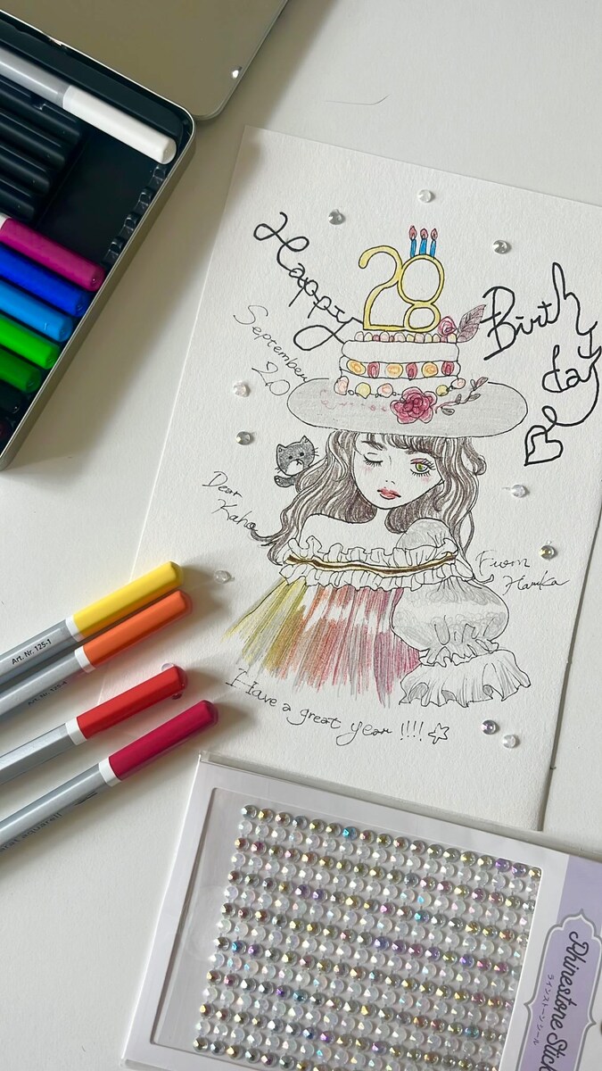 水彩色鉛筆画