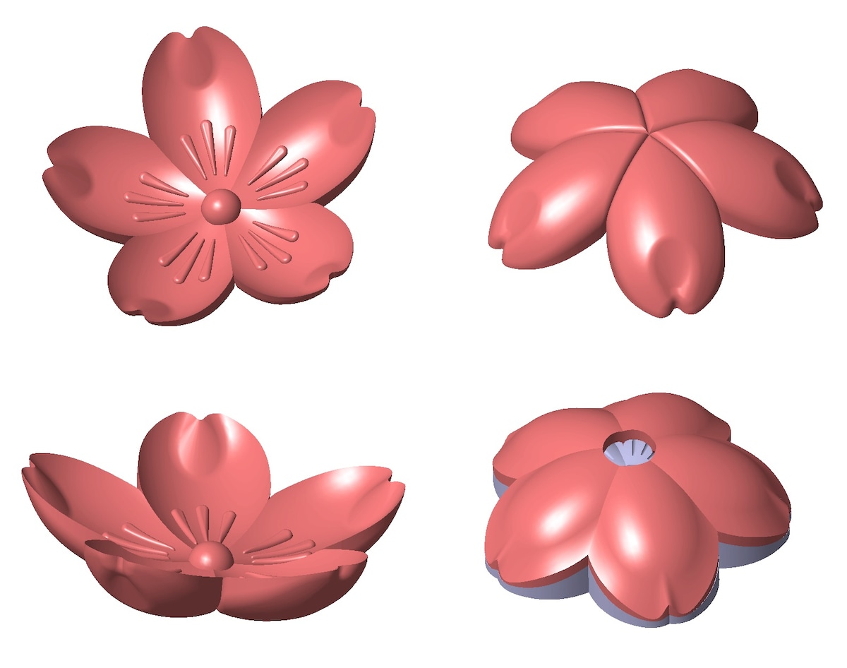 桜の花形状の食品型作成