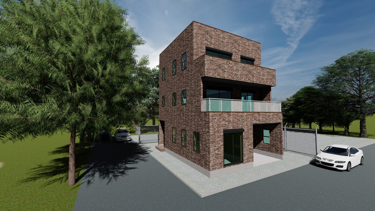 CG FACTORYの3階外観パースの作成