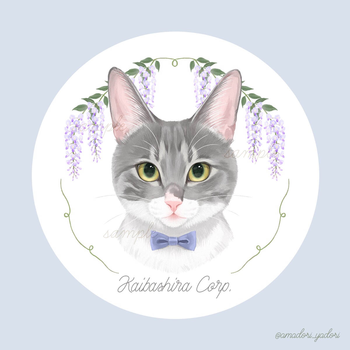 ショップアイコン用の猫ちゃん似顔絵イラスト