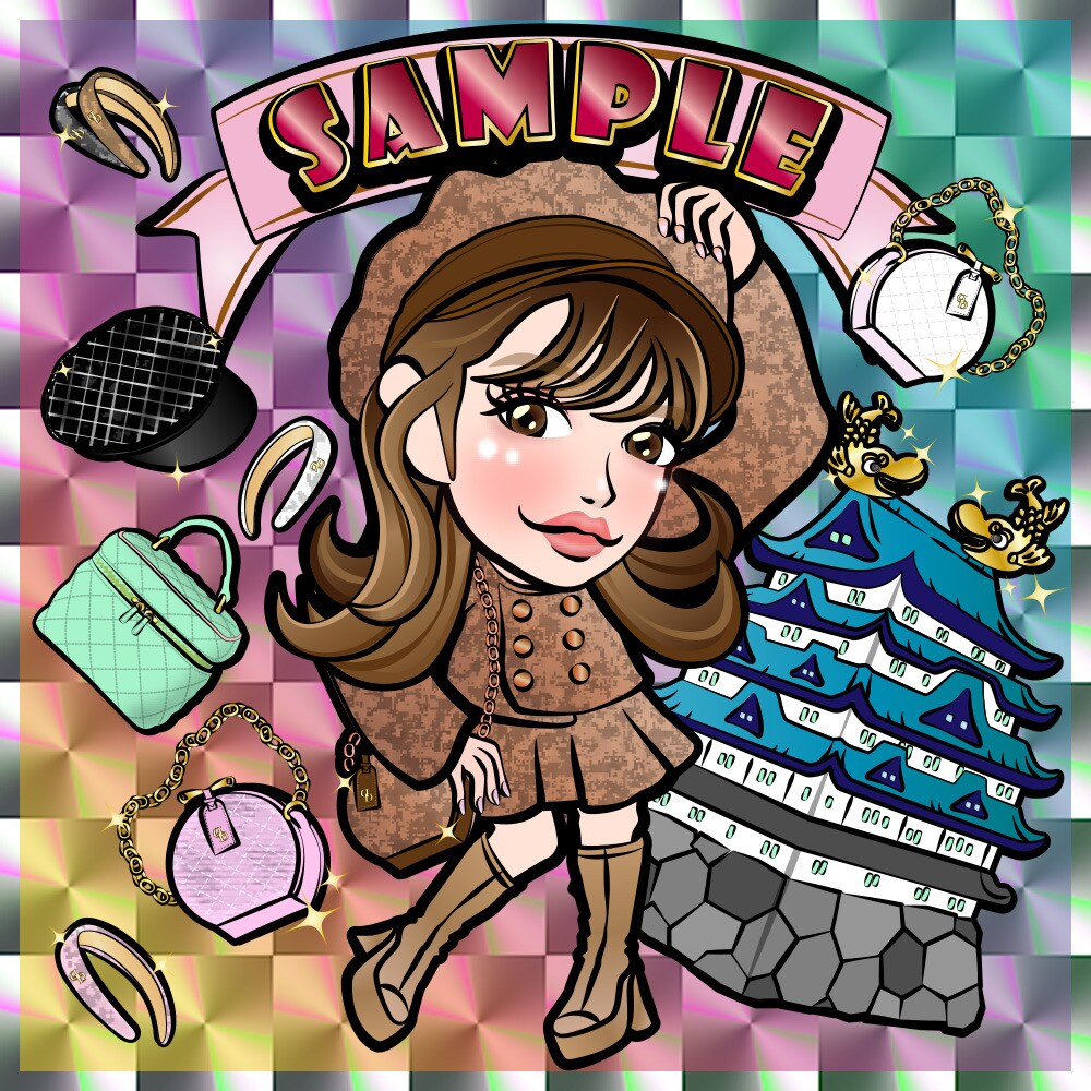 ビックリマン風キラキラ似顔絵