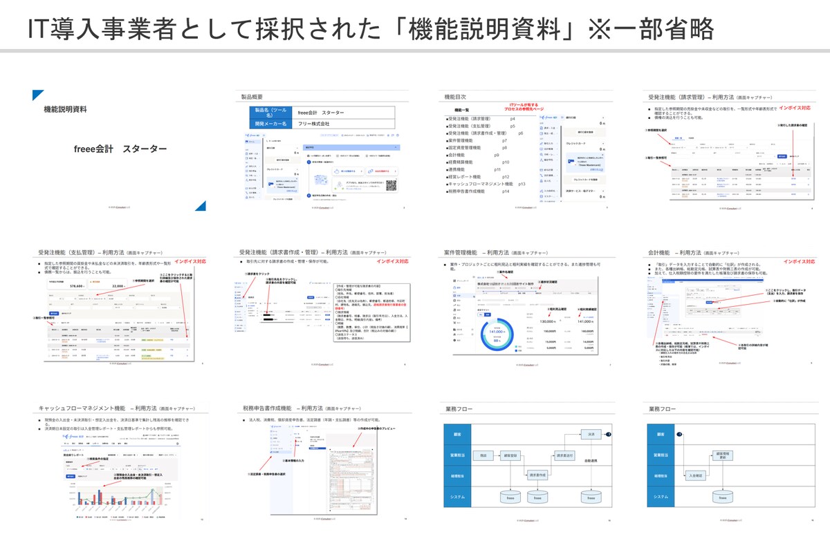 IT導入補助金におけるベンダー登録用「機能説明資料」※採択済