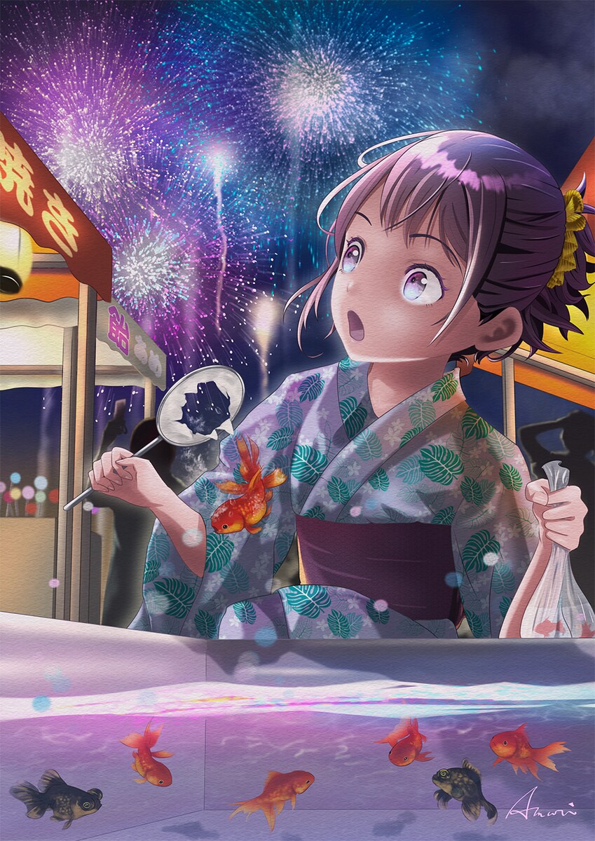 花火か金魚か