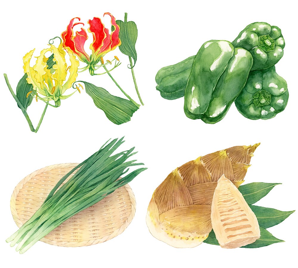カレンダー用　農作物のイラスト