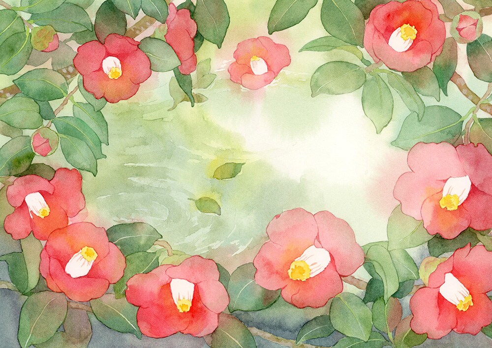 お納経の背景イラスト（冬）