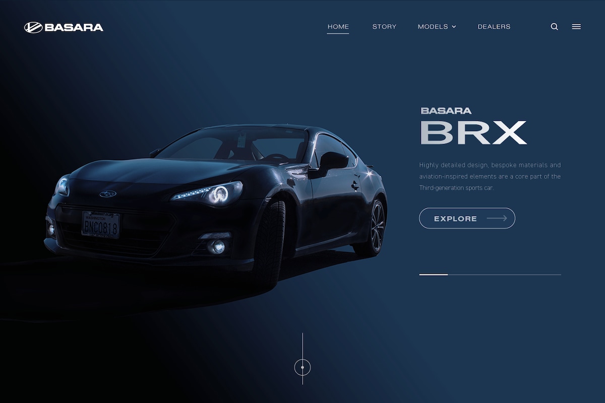 自動車ブランドサイトのコンセプトデザイン