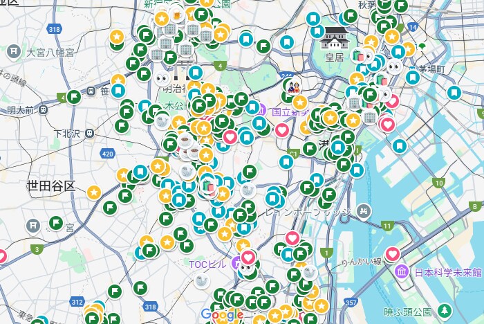 東京都内の飲食店巡り実績